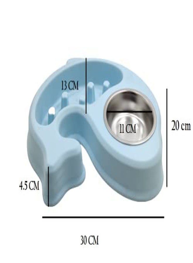 Pups&Pets Pet Bowl Stainless Steel Dog Pet Double Bowls Plastic Slow Food Bowls Feeding and Drinking Bowls Anti-Slip Mats, Ideal for Puppies, Small/Medium Sized Dogs Cats (Color May Vary) - Image 2